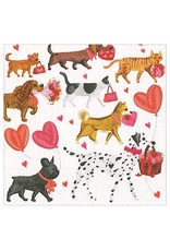 Caspari Valentines Paper Lunch Napkins 20pk Valentine Parade