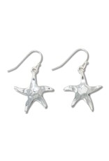 Periwinkle by Barlow Earrings Silver Hammered Starfish
