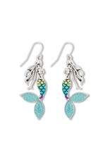 Periwinkle by Barlow Earrings Silver Mermaids W Sparkling Blue Accents