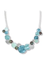 Periwinkle by Barlow Necklace Blue Enamels W Abalone Accents