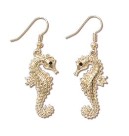 Periwinkle by Barlow Earrings Gold Sea Horses Drops