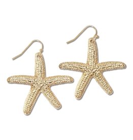 Periwinkle by Barlow Earrings Textured Gold Starfish