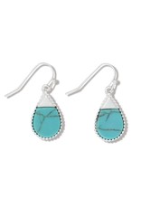 Periwinkle by Barlow Earrings Silver And Turquoise Tear Drops