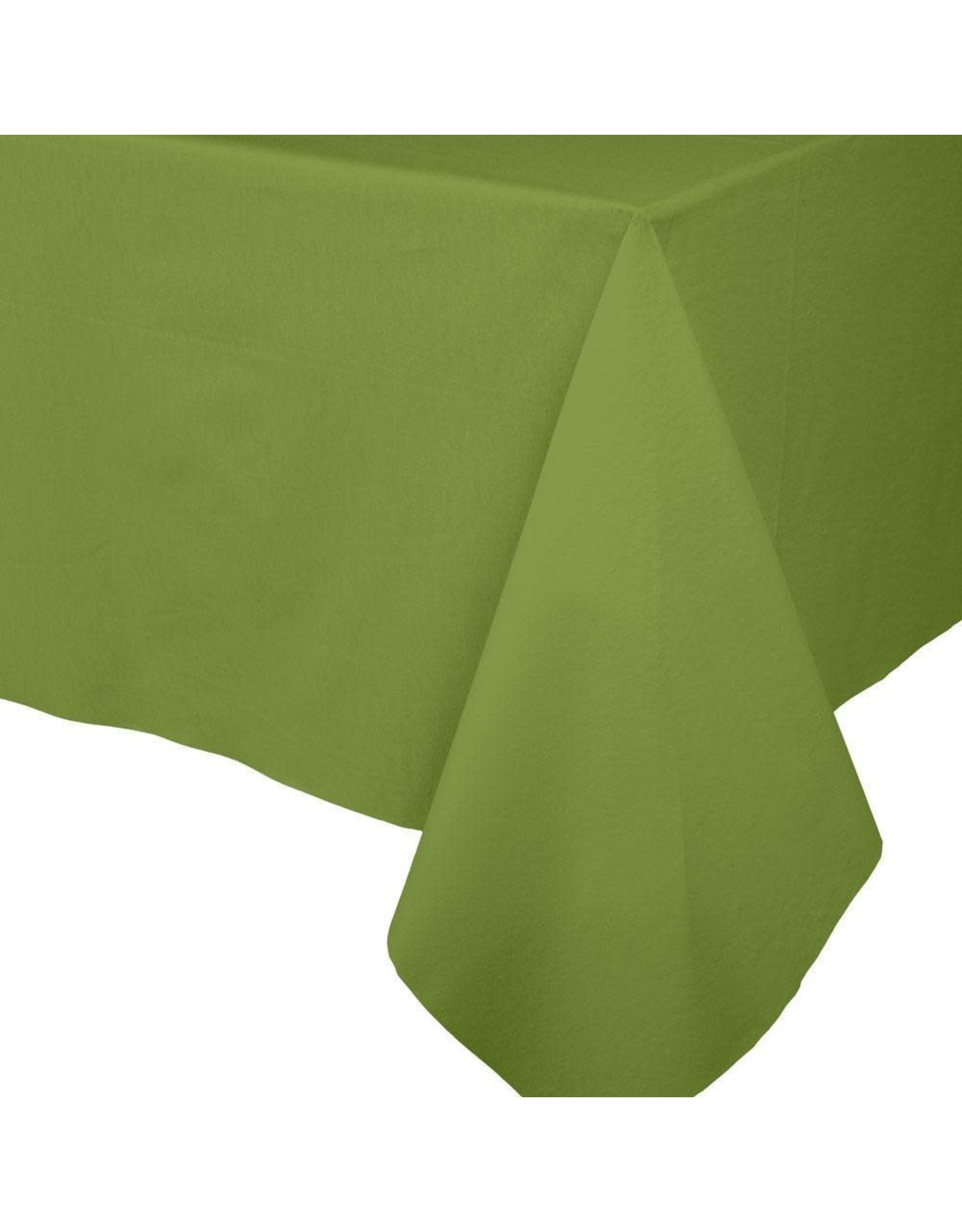 Caspari Paper Linen Solid Table Cover In Leaf Green