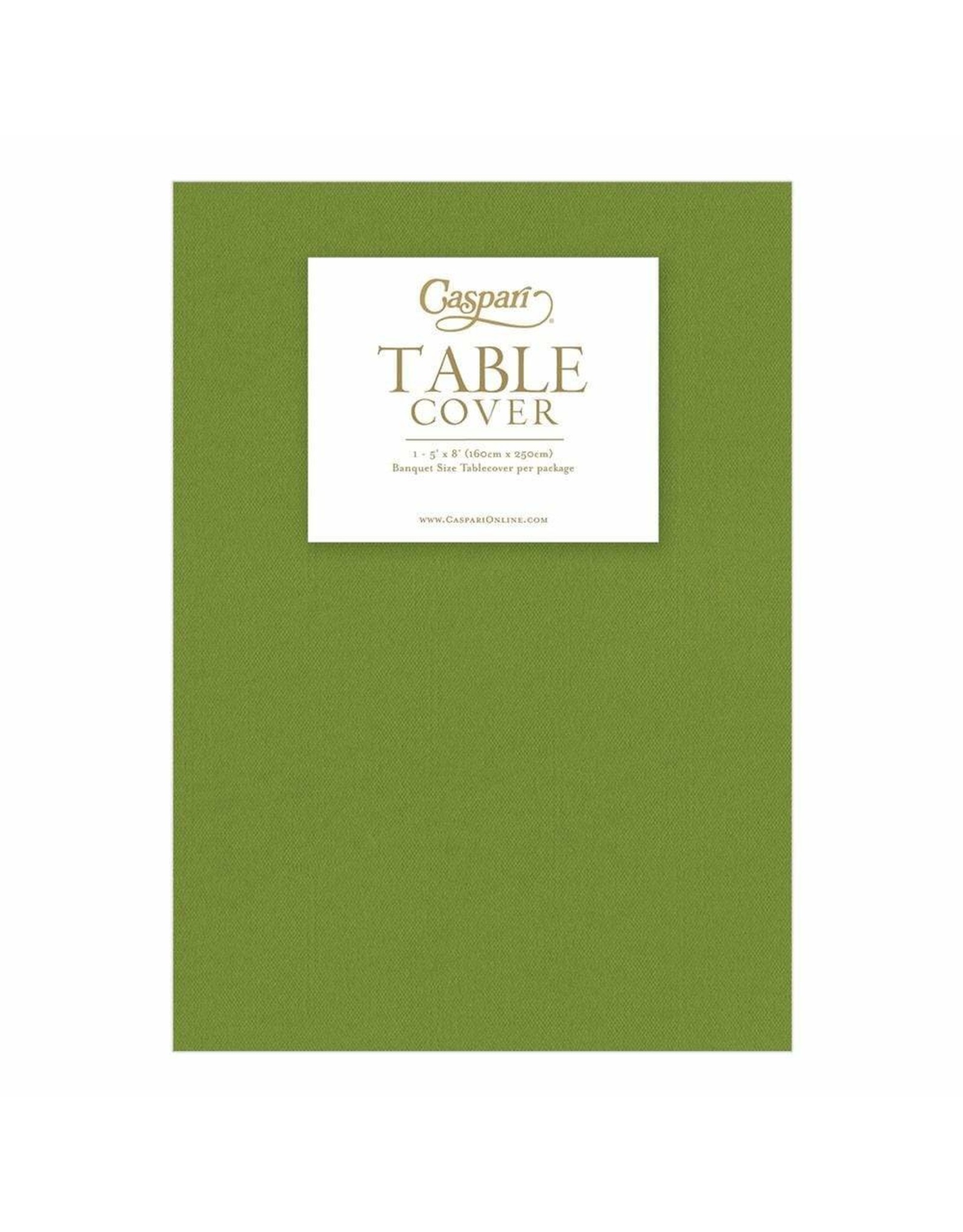 Caspari Paper Linen Solid Table Cover In Leaf Green