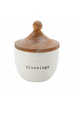 Mud Pie Blessings Jar Set Wood Lid And Heart Shaped Note Slips