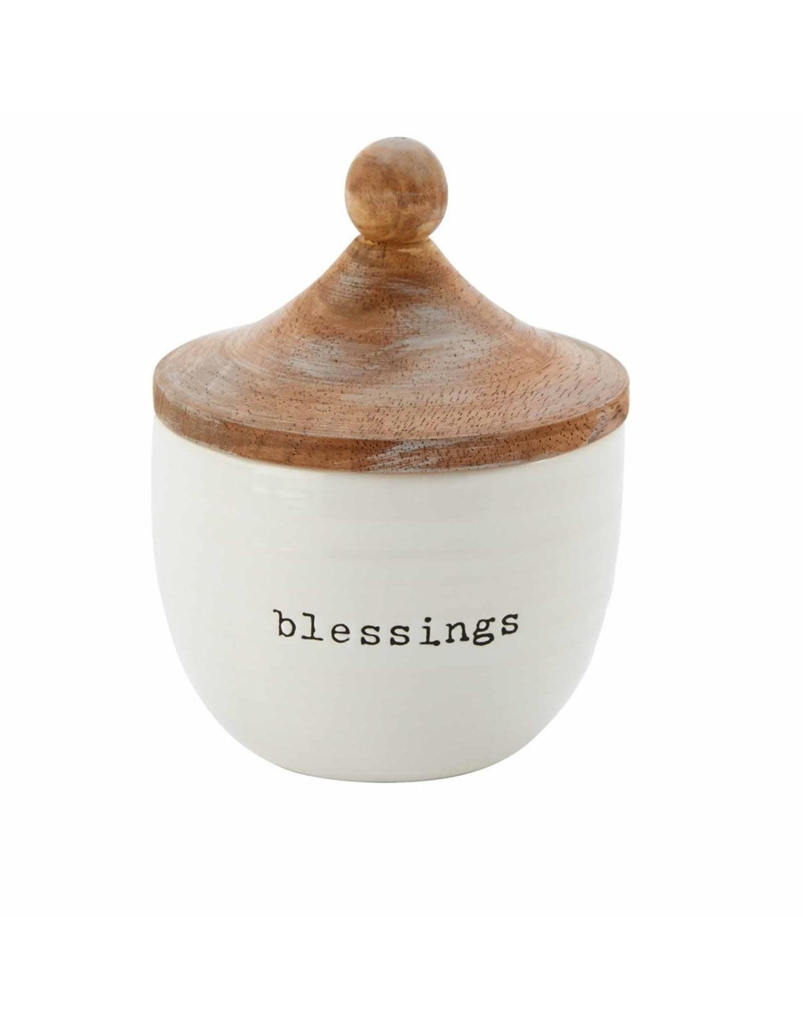 Mud Pie Blessings Jar Set Wood Lid And Heart Shaped Note Slips