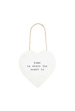 Mud Pie Wood Heart Shaped Plaque Home Is Where The Heart Is