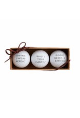 Mud Pie Funny Golf Balls Gift Set Of 3 Assorted Sayings - W