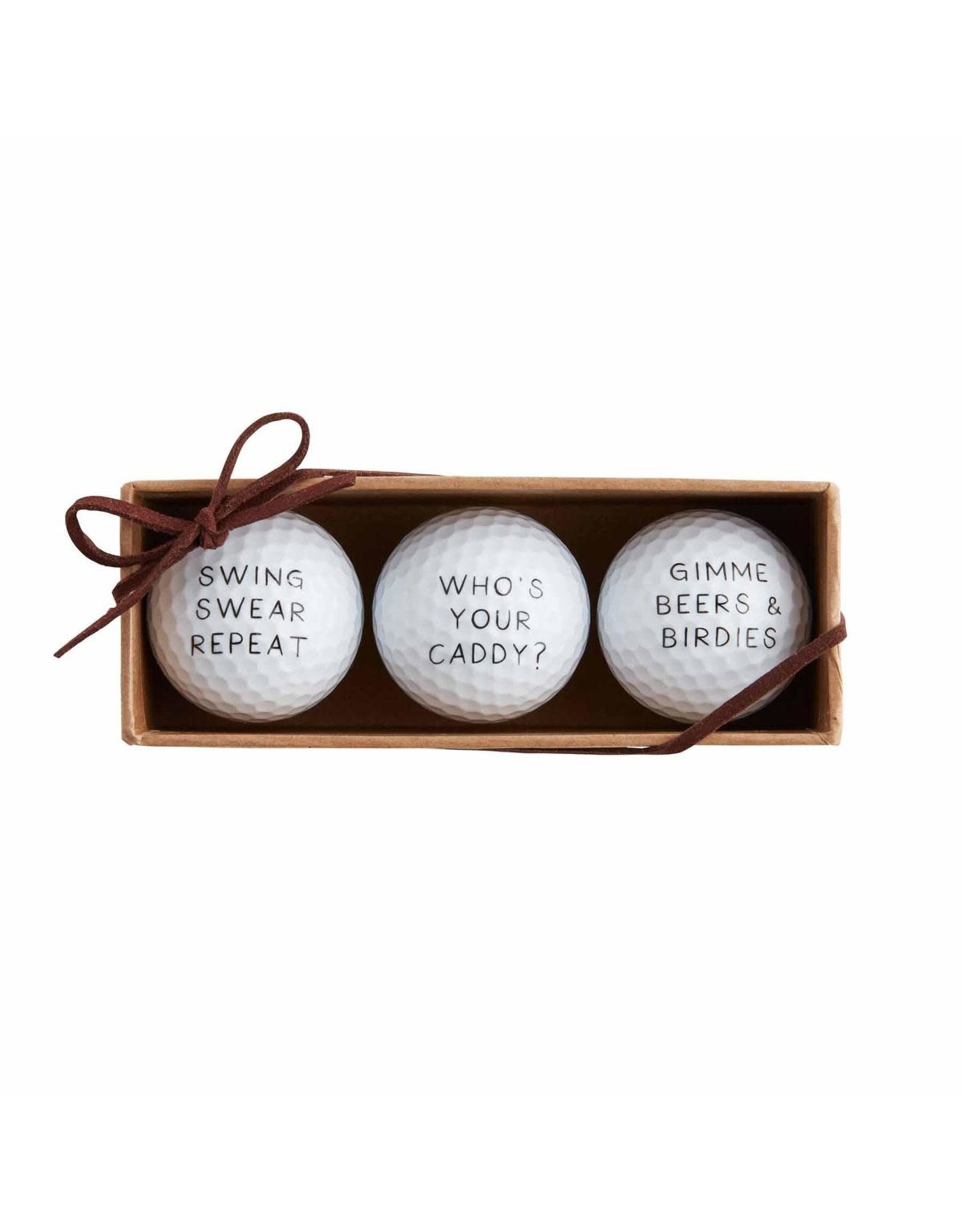 Mud Pie Funny Golf Balls Gift Set Of 3 Assorted Sayings - W