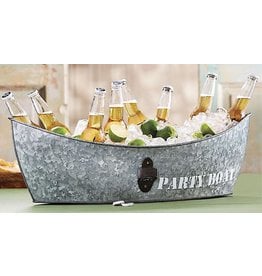Mud Pie Tin Party Boat Tub With Bottle Opener 28x8.5