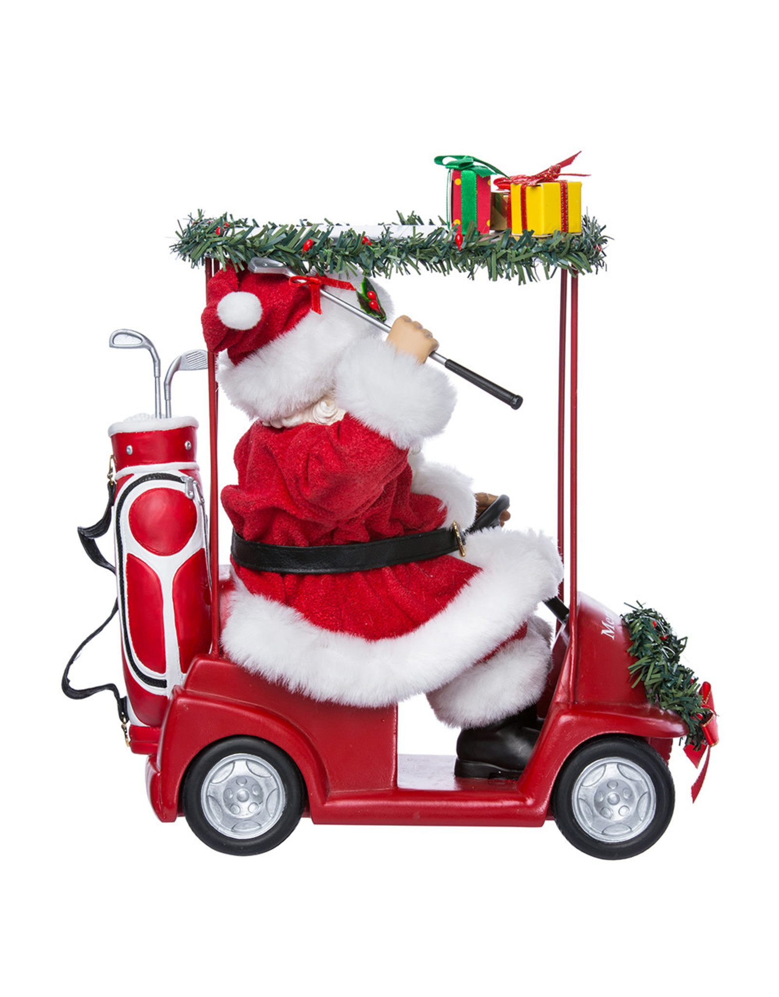Kurt Adler Fabriche Santa Driving Golf Cart Table Piece Figurine