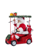 Kurt Adler Fabriche Santa Driving Golf Cart Table Piece Figurine