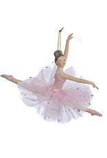 Kurt Adler Ballerina Leaping Christmas Ornament Pink Tutu