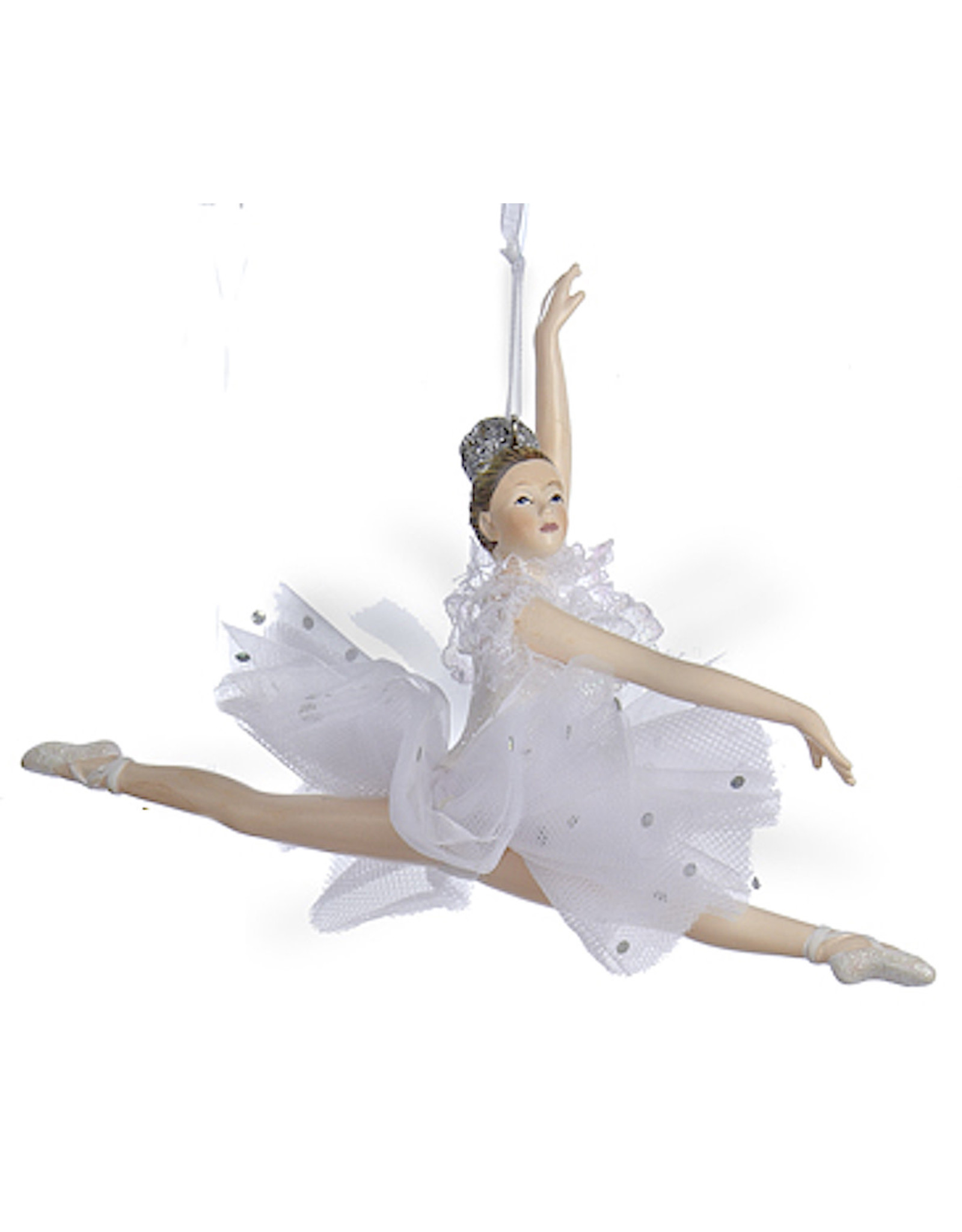 Kurt Adler Ballerina Leaping Christmas Ornament White Tutu