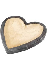 Mud Pie Gray Marble Foil Heart Tray Trinket Ring Dish