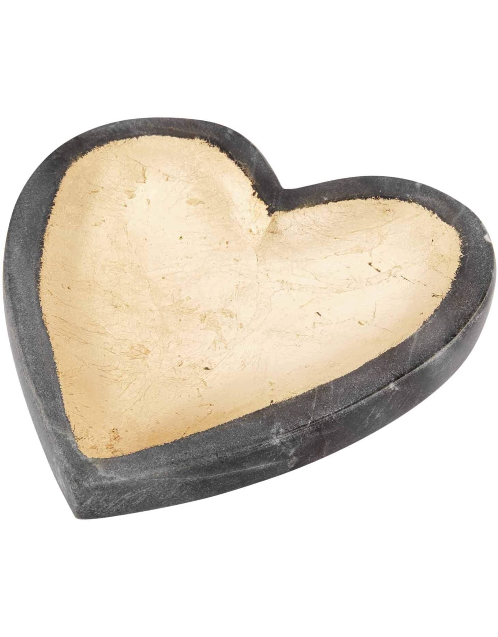 Mud Pie Gray Marble Foil Heart Tray Trinket Ring Dish