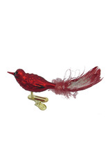 Kurt Adler Red Glass Cardinals Clip-On Ornaments 5 Pc Box Set