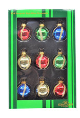 Kurt Adler Miniature Decorated Glass Ball Ornaments 35MM 9pk Swirl