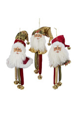 Kurt Adler Santa Head Christmas Ornaments W Bells Set Of 3 Assorted