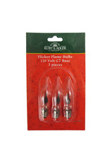 Kurt Adler Replacement C7 Flicker Flame Bulbs 3-Piece Box Set