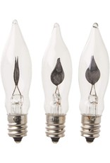 Kurt Adler Replacement C7 Flicker Flame Bulbs 3-Piece Box Set