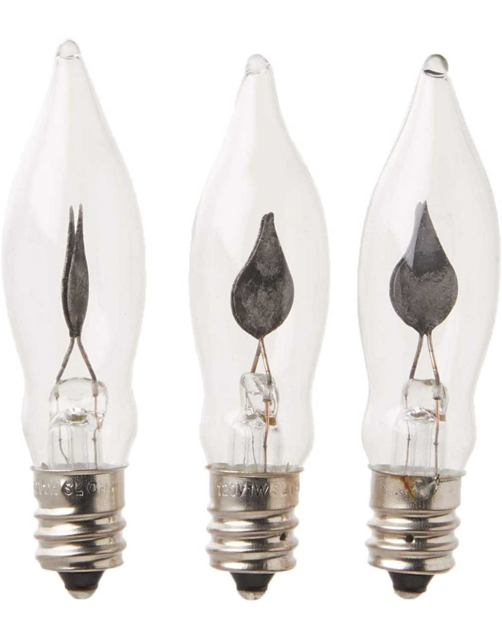 Kurt Adler Replacement C7 Flicker Flame Bulbs 3-Piece Box Set
