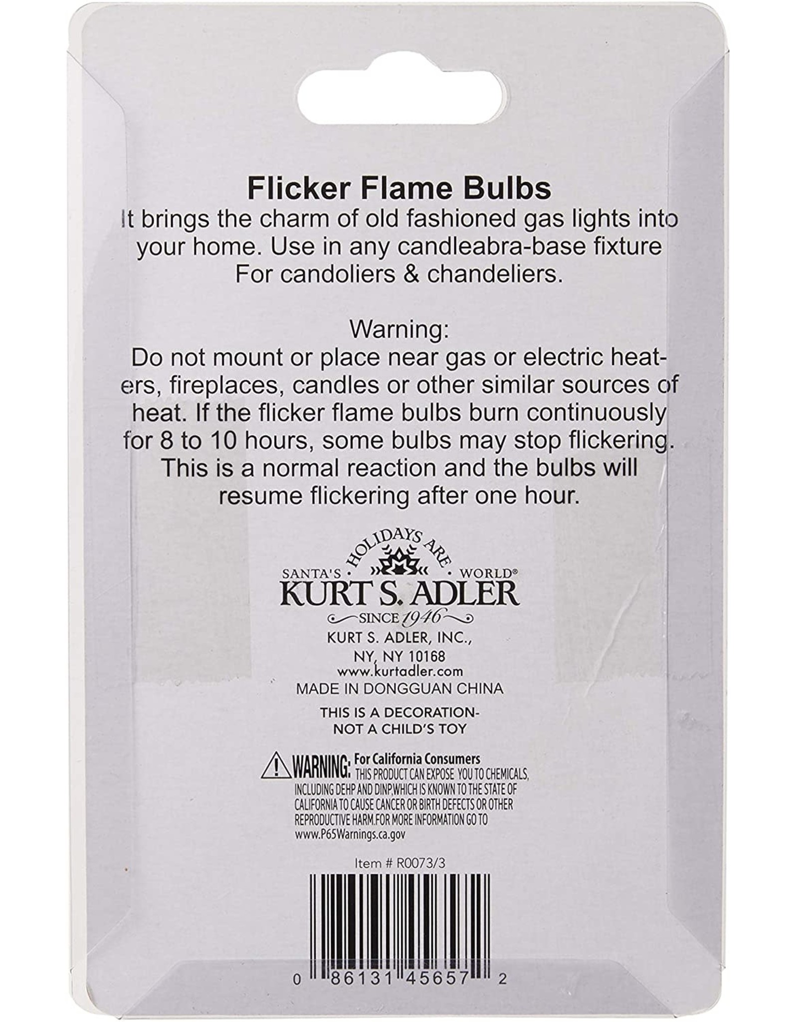 Kurt Adler Replacement C7 Flicker Flame Bulbs 3-Piece Box Set