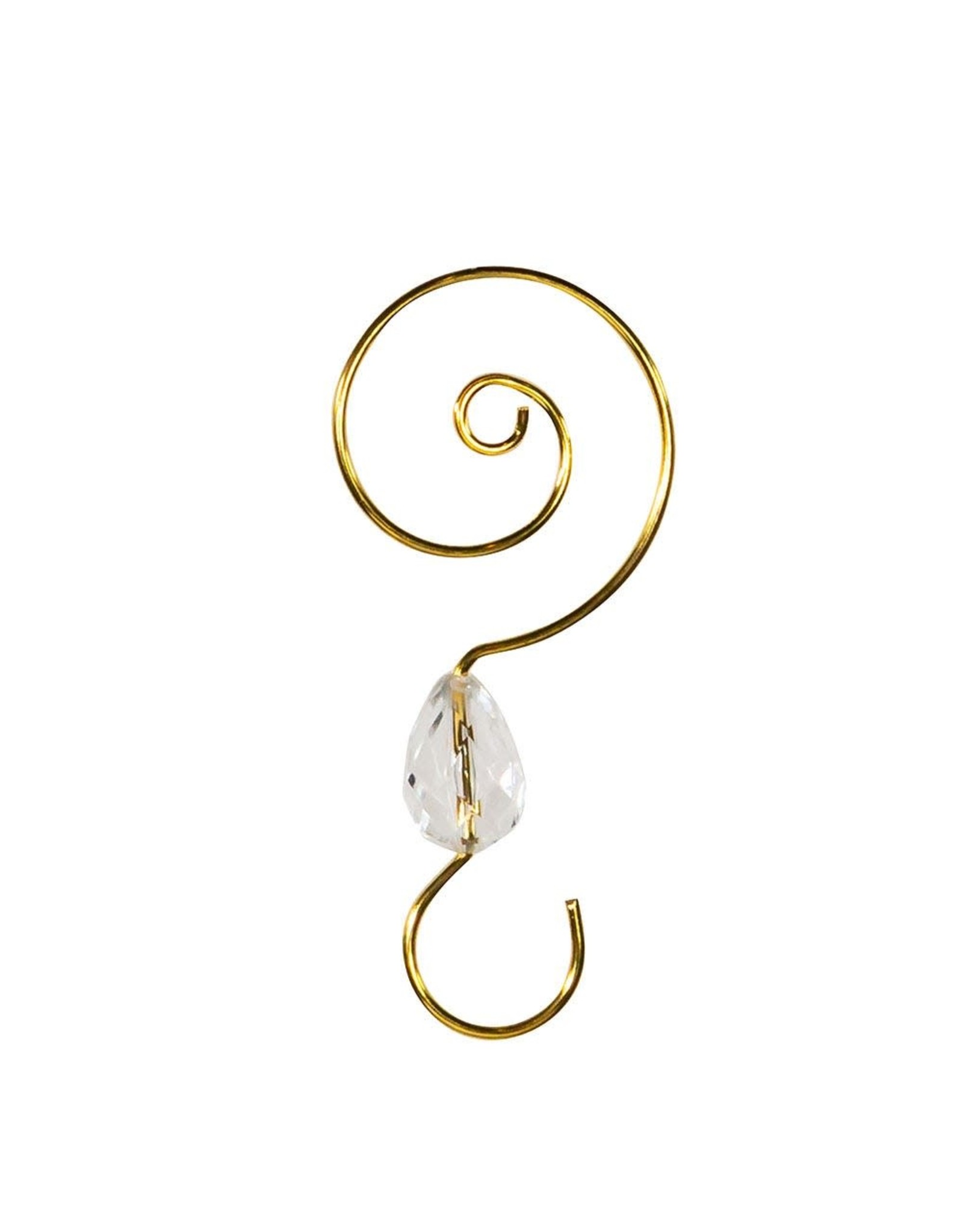 Kurt Adler Christmas Ornament Hooks Gold Wire w Clear Acrylic Jewel 24pc