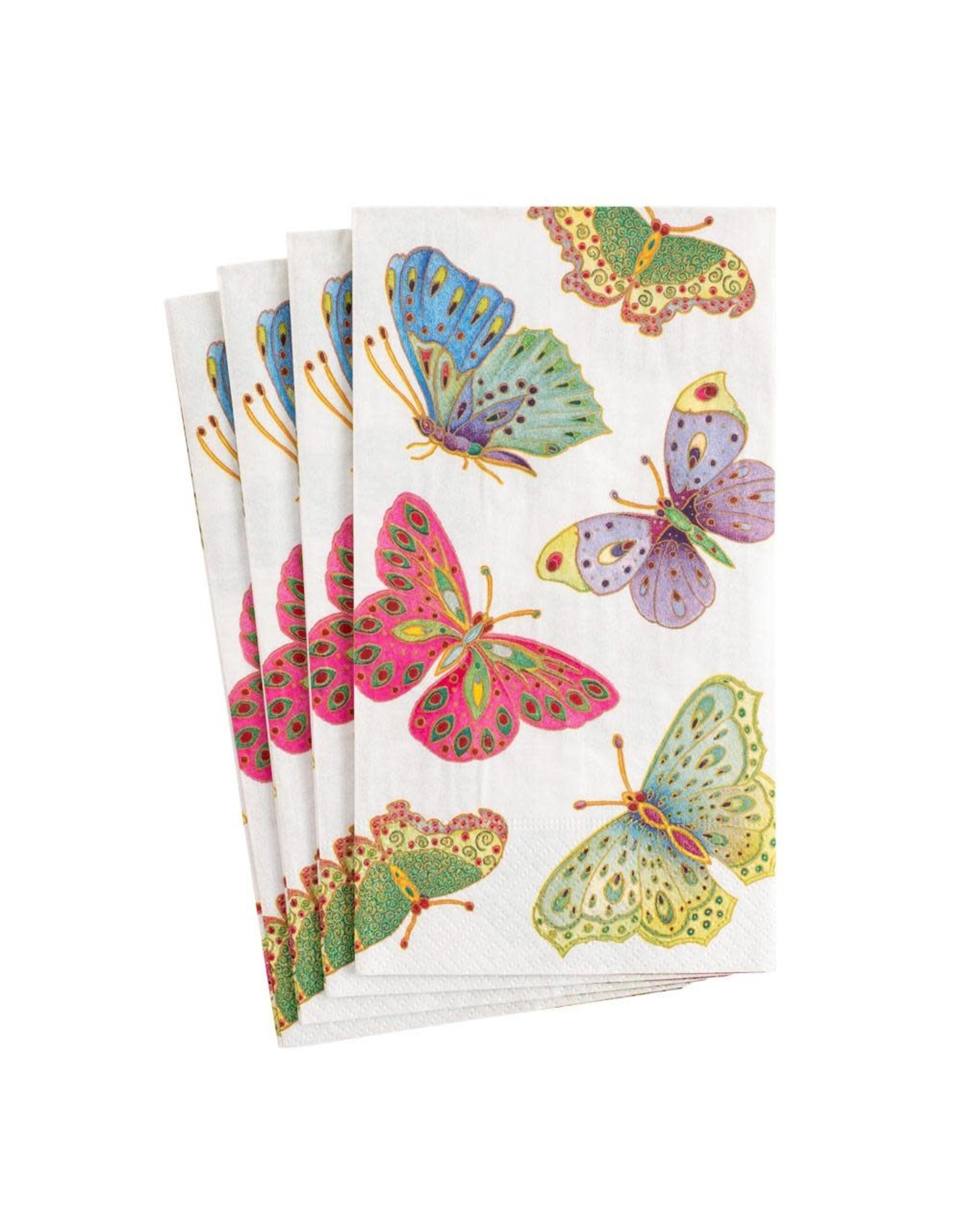 Caspari Paper Guest Towel Napkins 15pk Jeweled Butterflies