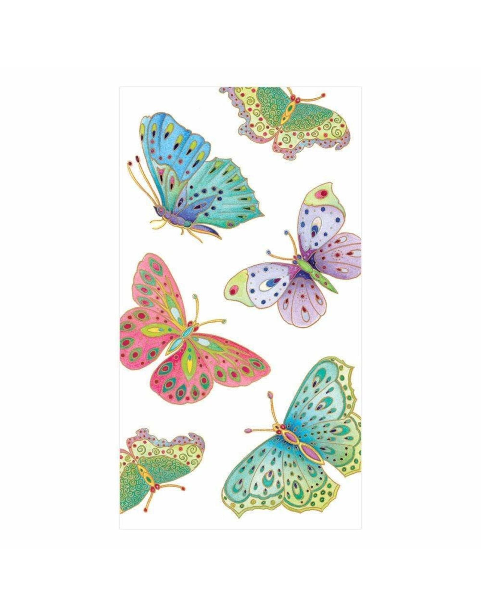 Caspari Paper Guest Towel Napkins 15pk Jeweled Butterflies