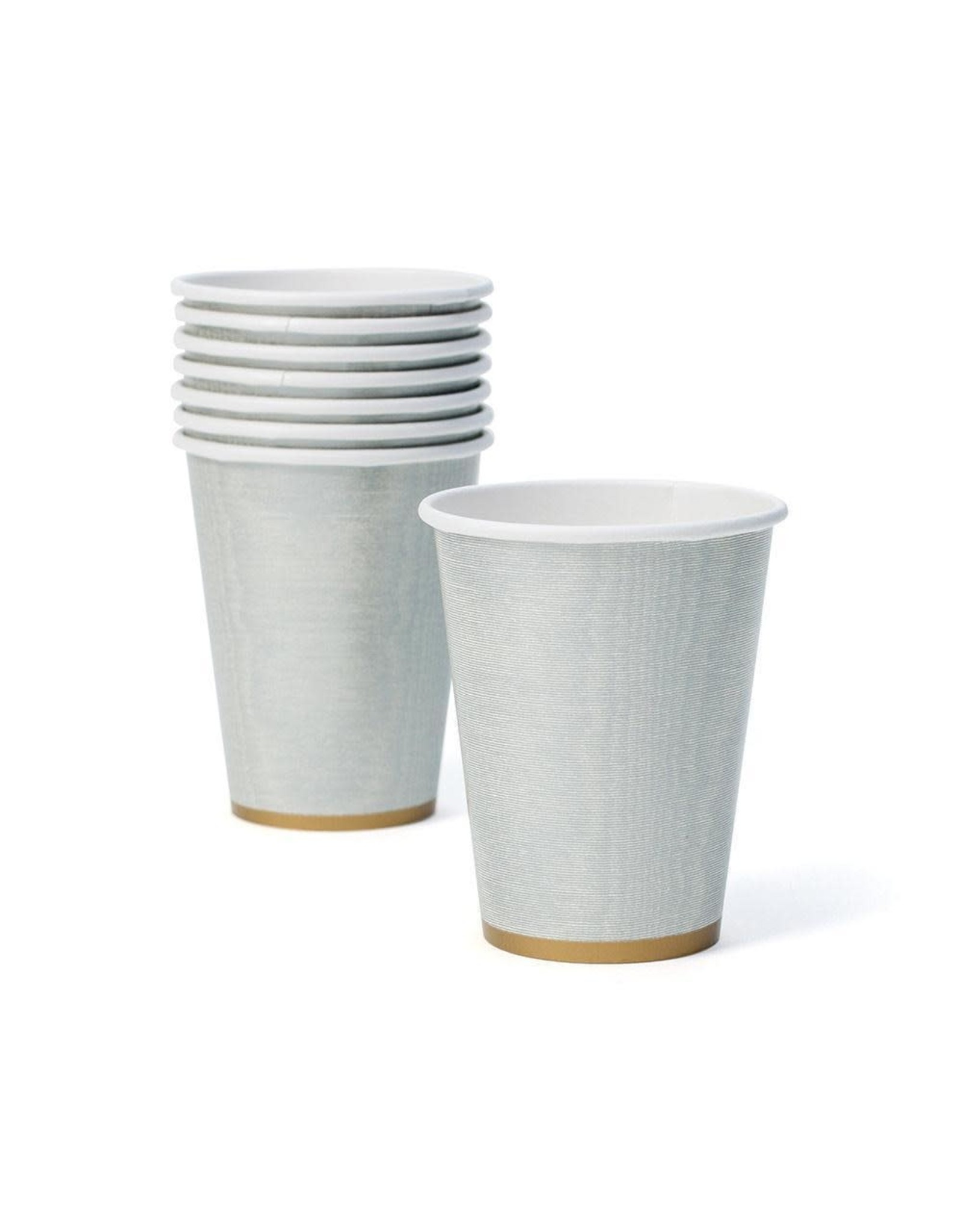 Caspari Moire Paper Cups 8ct Silver