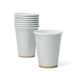 Caspari Moire Paper Cups 8ct Silver