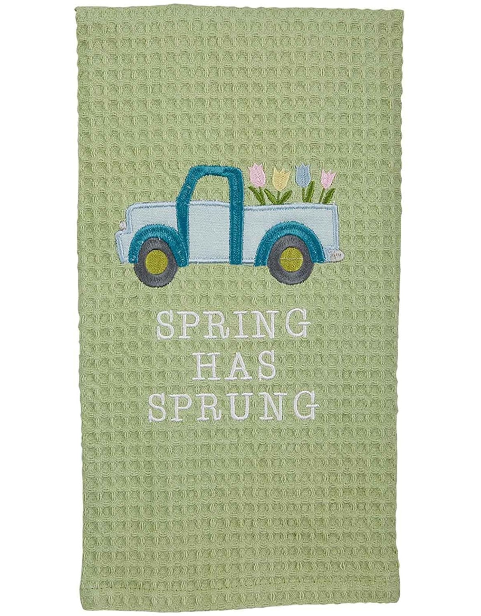 Mud Pie Spring Has Sprung Embroidered Waffle Weave Hand Towel
