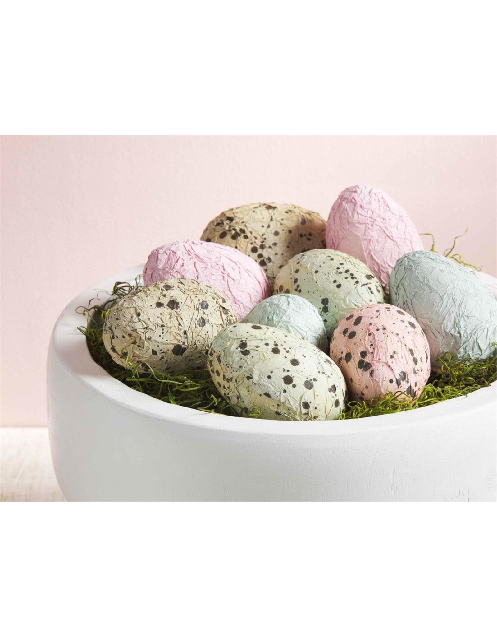 Mud Pie Paper Mache Easter Eggs Pink Speckled Egg