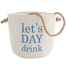 Mud Pie Insulated Canvas Cooler Party Bag w Lets Day Drink