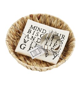 Mud Pie Biscuit Basket Towel and Cutter Set W Mind Your Biscuits