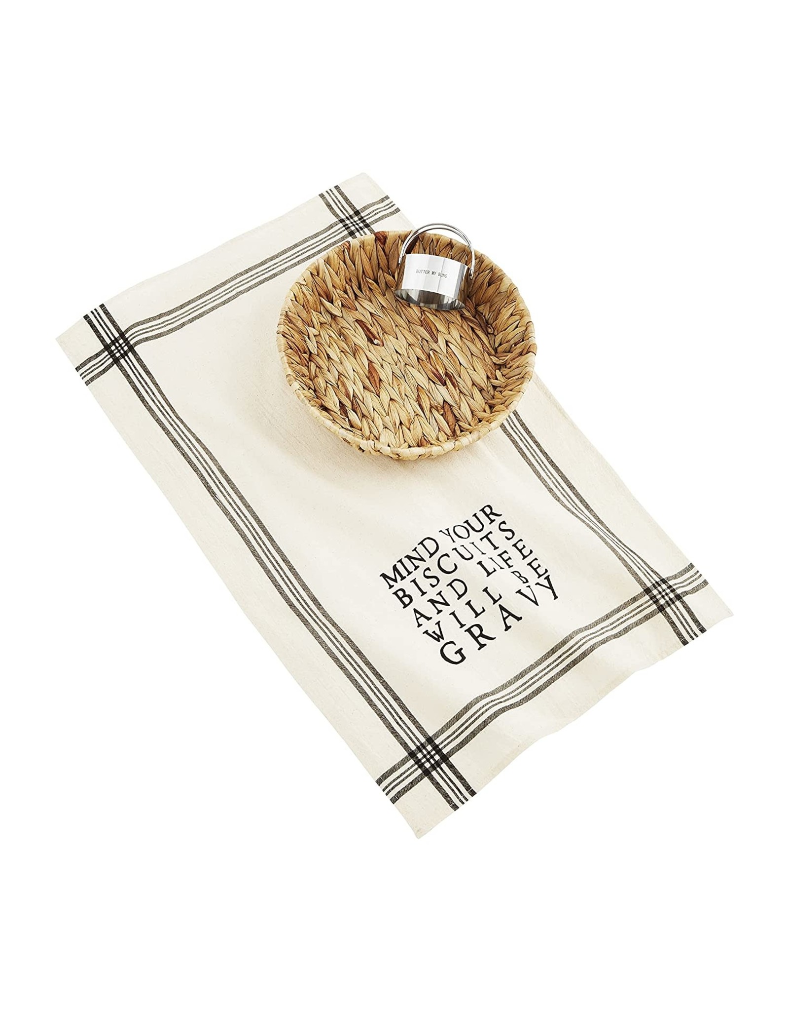 Mud Pie Biscuit Basket Towel and Cutter Set W Mind Your Biscuits