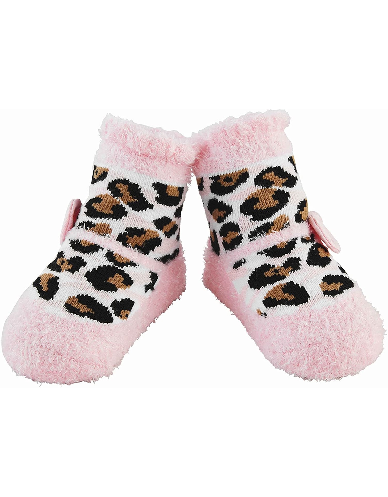 Mud Pie Pink and Leopard Baby Socks 0-12 Months