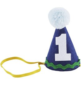 Mud Pie Musical Mini Birthday Hat For Boy Blue With Number One