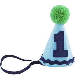 Mud Pie Musical Mini Birthday Hat For Boy With Navy Number One