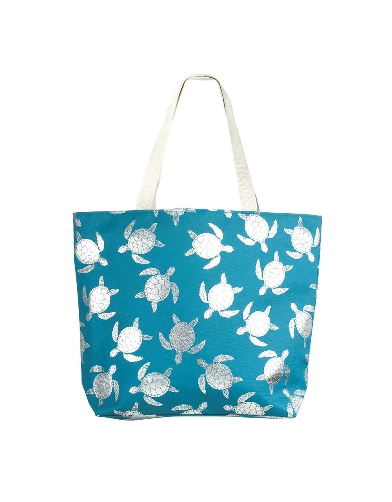 Periwinkle by Barlow Tote Bags Turquoise With Silver Sea Turtles Tote