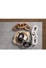 Mud Pie Wooden Chain Link Decor In Black One Set of 3 Joined Links