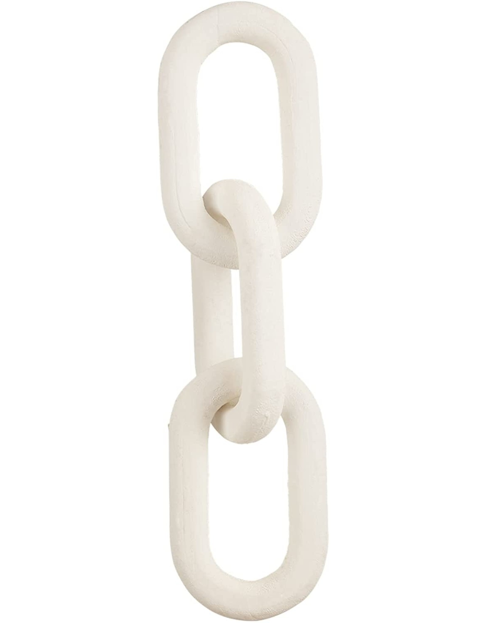 Mud Pie Wooden Chain Link Decor In White One Set of 3 Joined Links