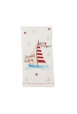 Mud Pie Embroidered Sequin Beach Hand Towel Smooth Sailing