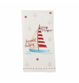 Mud Pie Embroidered Sequin Beach Hand Towel Smooth Sailing