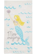 Mud Pie Embroidered Sequin Mermaid Hand Towel W Mer-mazing