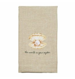 Mud Pie Oatmeal Linen Hand Dish Towel The World Is Your Oyster