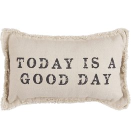 Mud Pie Today Is A Good Day Linen Blend Pillow 12x7 Inch