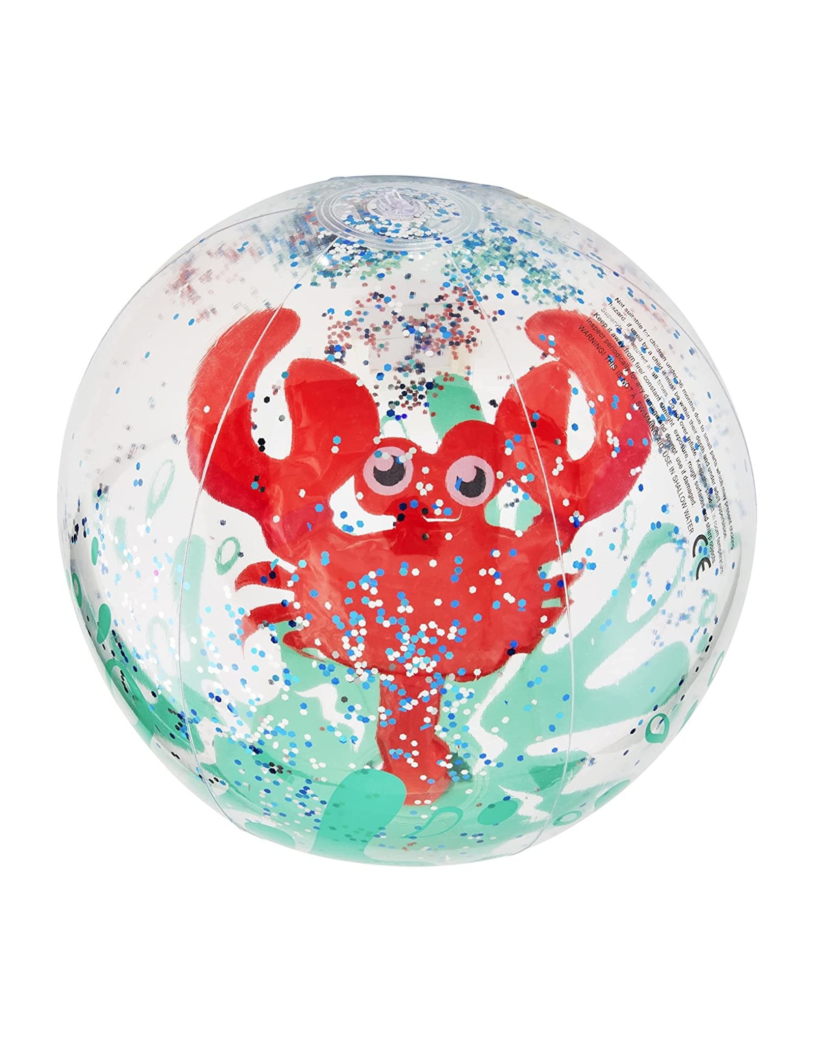 Mud Pie Kids Gifts Glitter Filled Crab Character Beach Ball 12 Inch